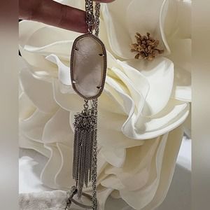 Kendra scott Rayne silver and Ivory‎ mother of pearl tassel necklace